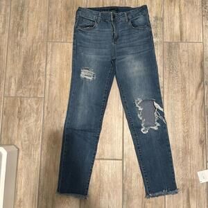 STS blue denim jeans pants raw hem size 28 stretch and super comfy